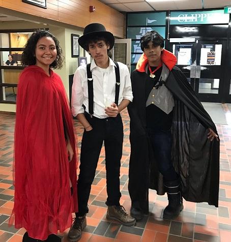 Three Students from the DRCSS dressed in costume